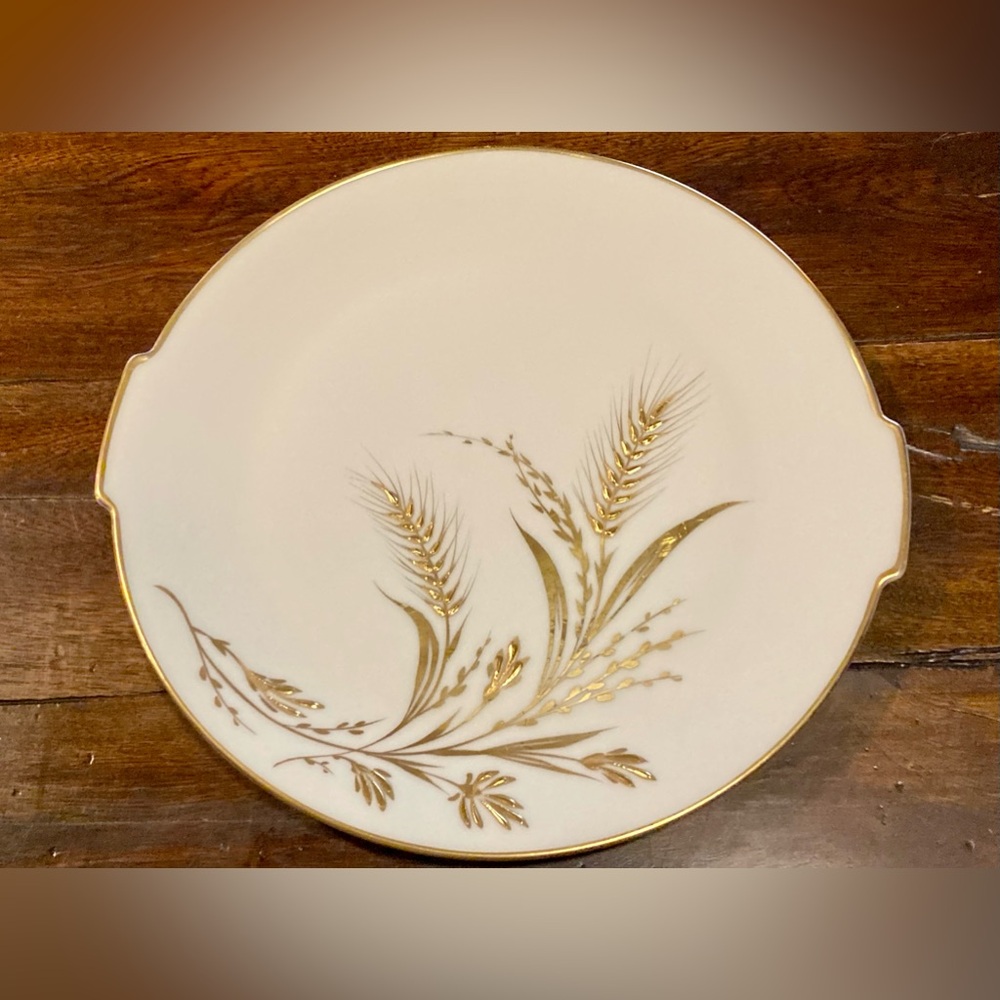 Heinrich Selb Bavaria H&C serving dish plate platter WHITE gold plate floral 11”